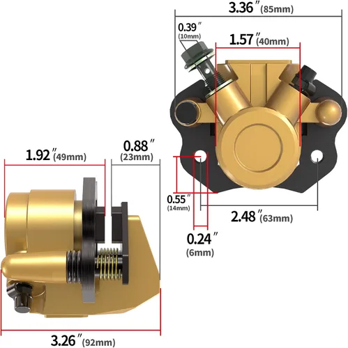 Miniatura 2 de Reemplazo de Pinza de Freno Trasero ATV 80T - Compatible con 90 cc 110 cc 125 cc 150 cc 200 cc 6.5 HP kt196 gx150 Kandi Baja TaoTao Chinese Go Kart