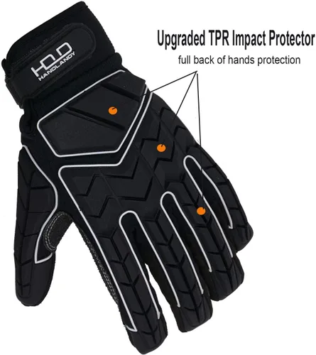 Miniatura 3 de HANDLANDY Anti Vibration Gloves, SBR Padding, TPR Protector, Mechanic Work Gloves