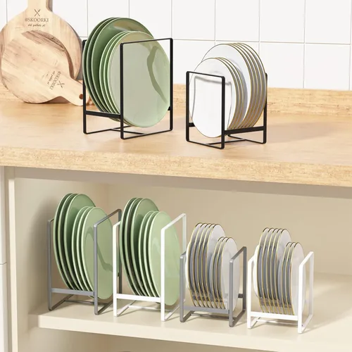Miniatura 6 de 2 Organizadores Portaplatos Grandes 2 Organizadores Portaplatos Pequeños Verticales para Gabinete Estantes para Secar Platos Organizadores de Platos