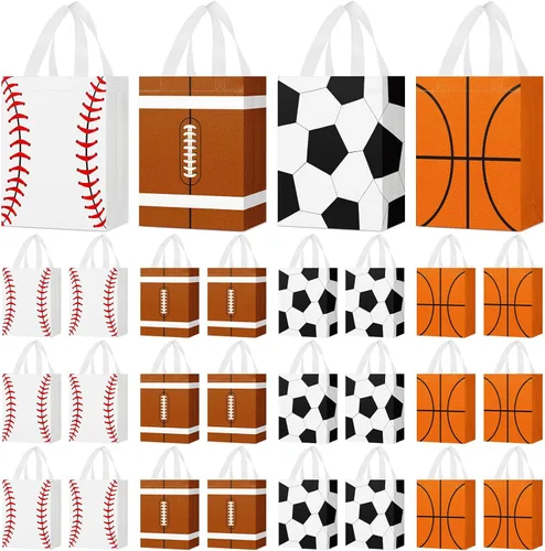 Miniatura 17 de Locmeo 24 bolsas de recuerdo de fiesta con asas reutilizables no tejidas para dulces, bolsas de regalo para niñas y niños, cumpleaños, baby shower