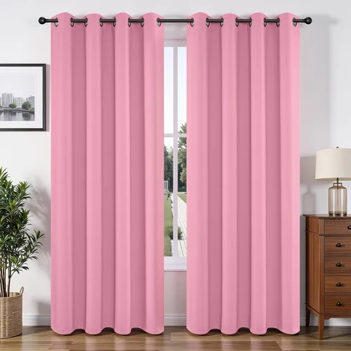 Miniatura 77 de Joydeco - Juego de 2 paneles de cortinas opacas de 63 pulgadas, 2 cortinas largas con aislamiento térmico burg, cortinas de oscurecimiento