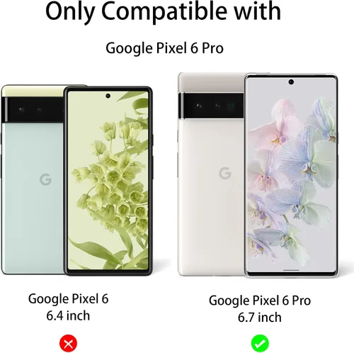 Miniatura 2 de [Compatible con huellas dactilares] Paquete de 2 protectores de pantalla de vidrio templado 3D para Google Pixel 6 Pro + 2 protectores de lente