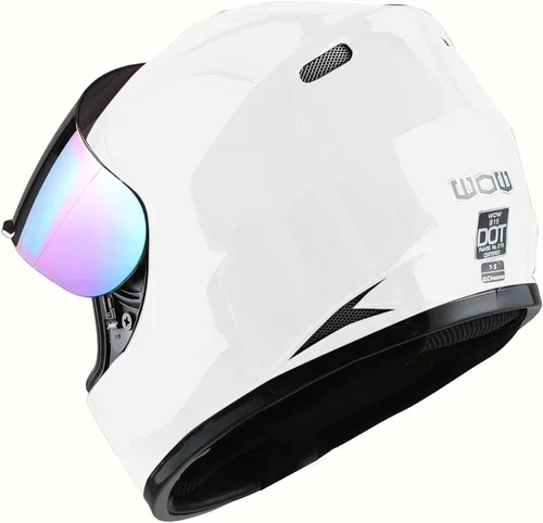 Miniatura 5 de WOW Casco integral para motocicleta, bicicleta urbana BMX MX para niños: HKYB15 BLANCO BRILLO