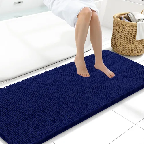 Miniatura 41 de Arotive Alfombras de baño de felpilla extrasuaves y absorbentes, de 24 x 16 pulgadas, lavables a máquina, parte trasera de goma antideslizante