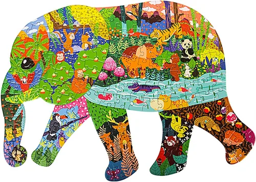Rompecabezas para niños de 4 a 8, 8 a 10, 10 y adultos, 200 piezas con forma de elefante en forma de animal para niños y niñas, decoración del