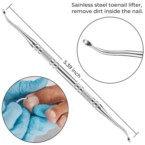 Miniatura 5 de JTIEO Cortaúñas para dedos de los pies, podólogo, cortaúñas para uñas gruesas, kit de uñas de acero inoxidable para uñas encarnadas (plateado)