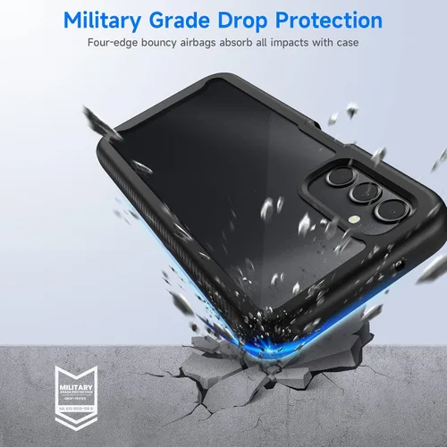 Miniatura 2 de seacosmo Diseñada para funda de teléfono Galaxy A14 5G, cubierta de cuerpo completo a prueba de golpes, con protector de pantalla integrado, funda