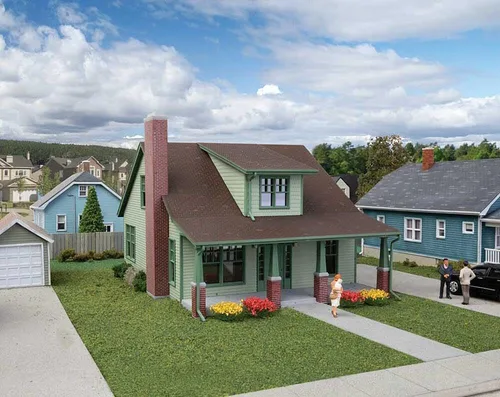 Miniatura 2 de Walthers 933-3797 Craftsman Bungalow Kit de modelo, multicolor