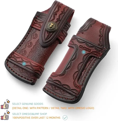 Miniatura 2 de Omesio Funda para cuchillo de bolsillo (M), funda plegable de 4.53 pulgadas para cuchillo plegable, funda de cuero para cuchillos, funda horizontal
