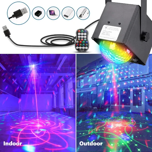 Miniatura 3 de Luz de escenario de discoteca para fiesta, luces estroboscópicas activadas por sonido, luces LED RGB intermitentes con control remoto para fiestas