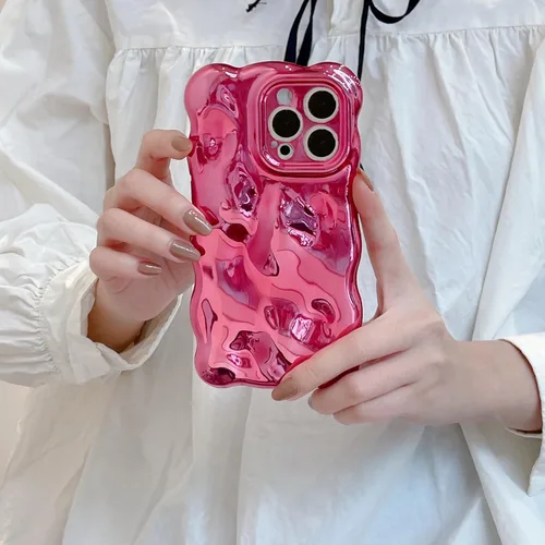 Miniatura 3 de JANDM Funda para iPhone 13 Pro, 3D Wave Bubble Shape Ripple Chrome Pattern Soft Non-Yellowing Case Glitter Shiny Camera Shockproof Women Girls Cover