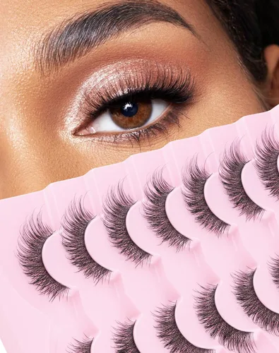 Miniatura 11 de Jiocolor Pestañas naturales pestañas postizas finas pestañas postizas cortas aspecto natural banda transparente pestañas postizas tira pestañas