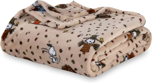 Berkshire Peanuts® VelvetLoft® - Manta extragrande para niños con el adorable personaje de Snoopy, de lino, con la imagen de Peanuts Snoopy y