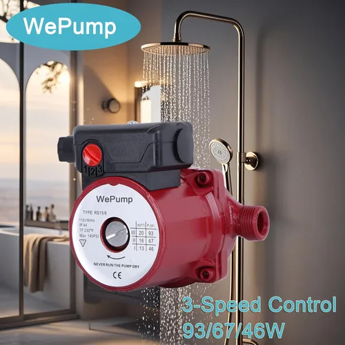 Miniatura 4 de NPT 3/4 '' Bomba de circulación de agua caliente doméstica 93W Bomba de recirculación para cabezal de ducha (RS15-6R)