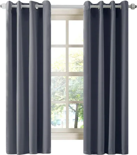 Miniatura 89 de LA PALMA Cortinas opacas con aislamiento térmico y ojales, para sala de estar, dormitorio, paquete de 2 paneles