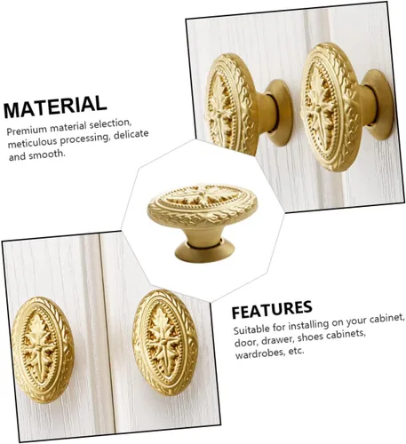 Miniatura 8 de Uonlytech Pomos de latón para manija de puerta, diseño de alivio, borde liso para muebles, oficina en casa
