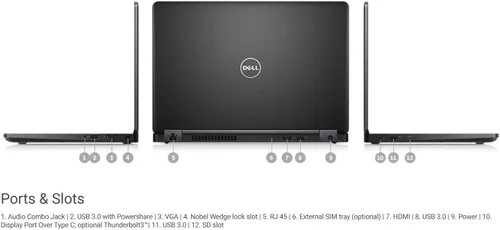 Miniatura 9 de Dell Latitude 5480 Laptop, pantalla antirreflejos HD sin táctil de 14 pulgadas, Intel Core i5-7300U de 7ª generación, 8 GB DDR4, 256 GB SSD, Windows