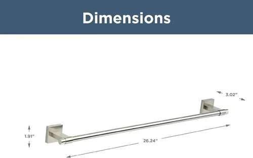 Miniatura 3 de Franklin Brass Maxted (1-Pack) Barra de Toalla de 24 Pulgadas para Baño, Barra de Toalla Satinada de Níquel para Soporte de Toalla de Pared, Níquel