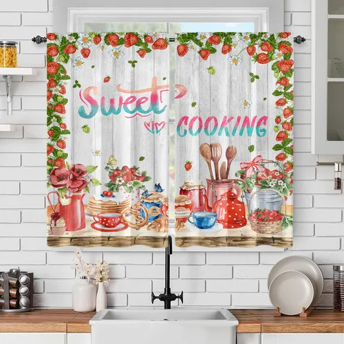 Miniatura 28 de Cortinas de mariposa, mariposa azul, diente de león blanco, románticas, para niñas y mujeres, insonorizadas, aisladas, con bolsillo para barra
