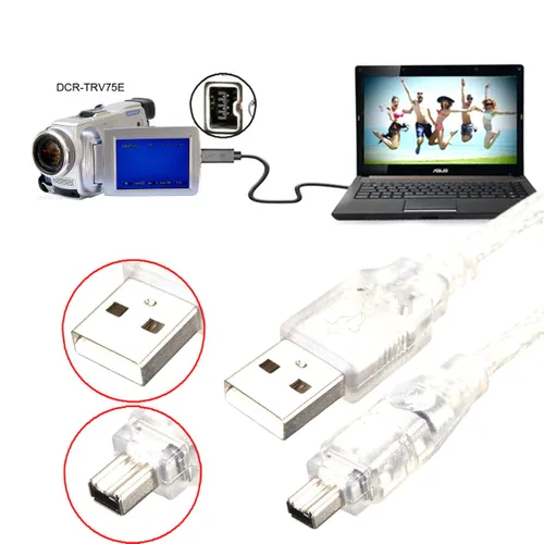 Miniatura 2 de chenyang Adaptador de cable iLink macho USB 2.0 macho a Firewire IEEE 1394 de 4 pines macho solo compatible con Sony DCR-TRV75E 4.92FT/1.5M