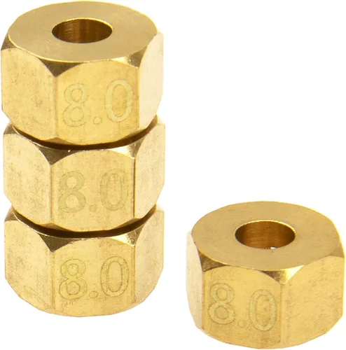 Miniatura 3 de Adaptador de cubo hexagonal de latón de 0.472 in con pasadores de contrapeso compatible con Axial SCX10 90046 Tamiya CC01 D90 Redcat Gen7 1/10 RC