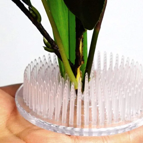 Miniatura 6 de Juego de 2 pinzas para arreglos florales Rana de Flores de plástico transparente, 70 mm (2.76" pulgadas)