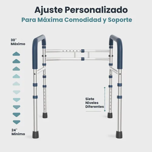 Miniatura 8 de PELEGON Barras de seguridad para inodoro (159 kg) - Bastidor y rieles de seguridad para inodoro ajustables, pasamanos de seguridad para inodoro