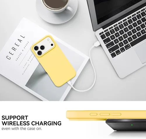 Miniatura 472 de GUAGUA Funda compatible con iPhone 17 Pro Max de 6.9 pulgadas, silicona líquida, goma de gel suave, delgada, forro de microfibra delgada
