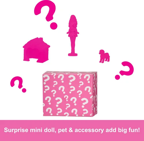 Miniatura 5 de Barbie Mini juegos de casa de muñecas BarbieLand, mini casa de ensueño con muñeca sorpresa de 1.5 pulgadas, muebles y accesorios, además de ascensor