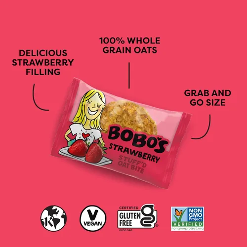 Miniatura 4 de Bobo's Oat Bites Stuff'd - Paquete variado (fresa, mantequilla de maní y gelatina y pastel de manzana), paquete de 30 (bocados de 1.3 onzas), avena