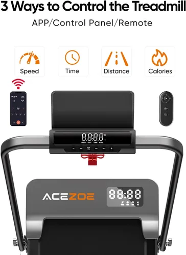 Miniatura 5 de Acezoe Walking pad Treadmill with Incline & Handle Bar, Folding Treadmill for Home Small Spaces, Compact Portable Under Desk Treadmill,Dual LED