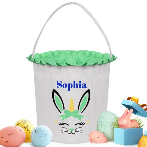 Miniatura 16 de Cestas de Pascua personalizadas para niños y niñas, cestas de conejo de Pascua personalizadas para niños, cesta de caza de huevos de Pascua, regalos