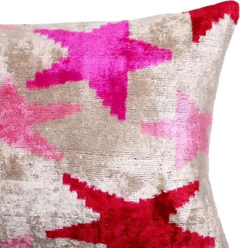 Miniatura 4 de CANVELLO -Exquisita almohada de plumón/cojín: almohadas de plumas elegancia y arte Almohadas icónicas con diseño Ikat Seda de terciopelo suave