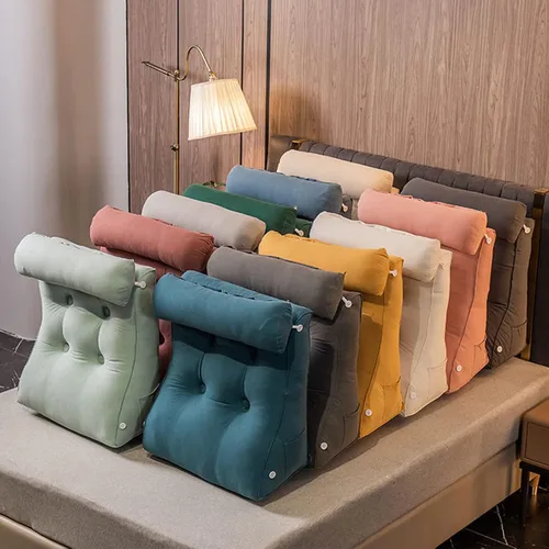 Miniatura 7 de Almohada de lectura triangular con cuña para cabecero y reposo de cama, cojín de apoyo para la espalda para leer, jugar, ver la televisión