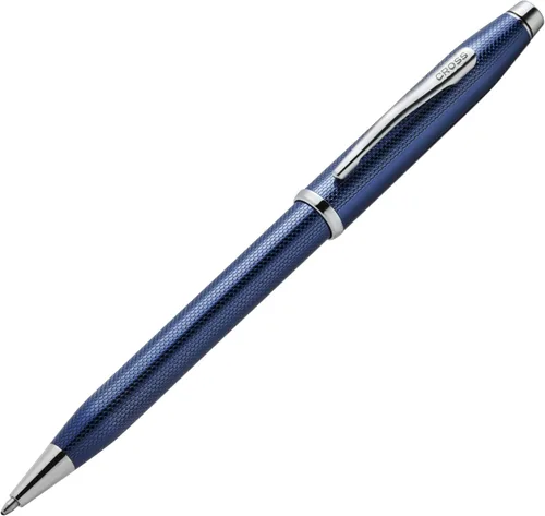 Miniatura 23 de Cross Century II - Bolígrafo esmaltado color azul cobalto translúcido Gris plomizo cepillado