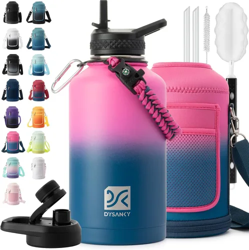 Miniatura 110 de DYSANKY Botella de agua aislada de 32 onzas, metal al vacío de acero inoxidable grueso, jarra de agua deportiva portátil para gimnasio y senderismo
