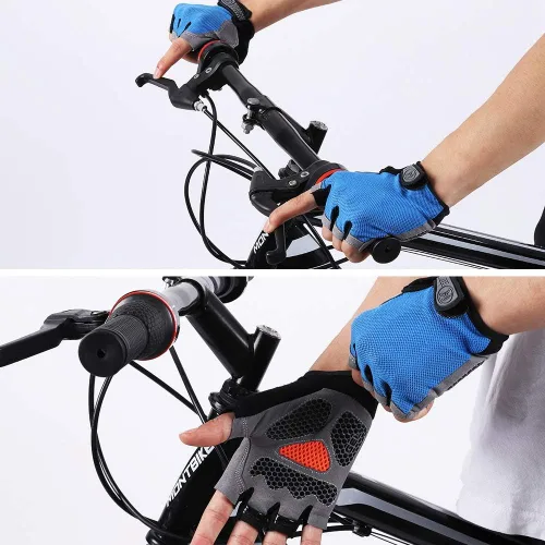 Miniatura 8 de Accmor Guantes de ciclismo para hombres y mujeres, guantes de ciclismo de medio dedo, guantes de bicicleta de carretera MTB, guantes antideslizantes