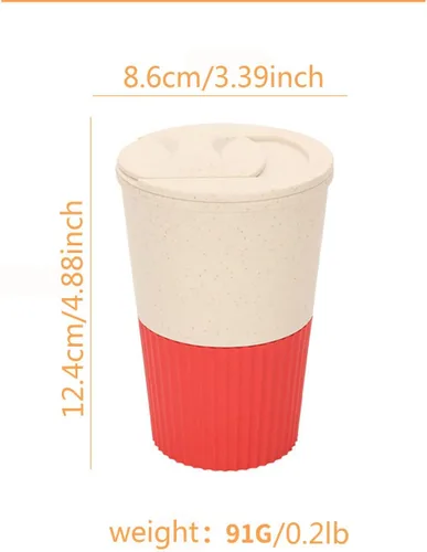 Miniatura 60 de Taza de café sellada con paja de trigo, taza de plástico portátil creativa, taza de alimentos de alto valor que acompaña a beber 16.9 fl oz/17 oz