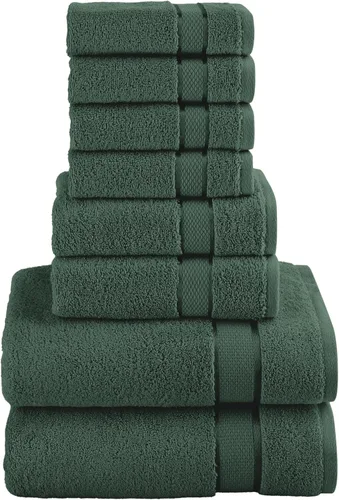 Miniatura 19 de Elegant Comfort Juego de 8 toallas de algodón de alta calidad, incluye 4 toallas pequeñas, 2 toallas de mano y 2 toallas de baño, 100% algodón