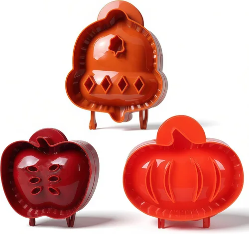 Miniatura 7 de Moldes Clásicos Mini para Tartas de Mano, Prensa para Tartas de Bolsillo, Moldes Prensadores de Tartas de Bolsillo de Masa, Juego de Tarta de Cabaña