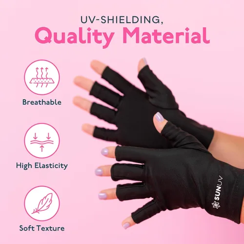 Miniatura 4 de SUNUV Guantes LED para Uñas de Gel, Guantes Anti UV UPF 50+ para Lámpara de Uñas de Gel, Guantes UV Profesionales para Técnicos de Uñas guantes