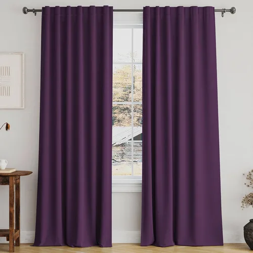 Miniatura 30 de Turquoize Cortinas Opacas para Tratamiento de Ventana con Trabillas Traseras para Sala de Estar/Dormitorio, Tratamientos de Ventana con Aislamiento