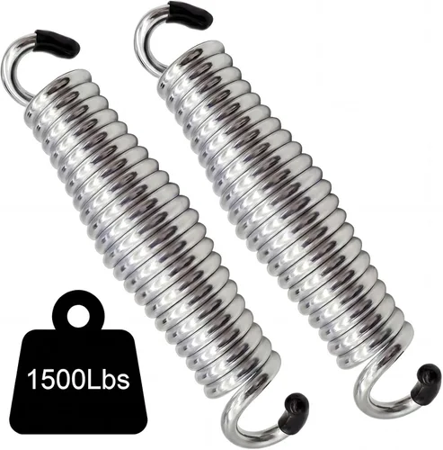 Muelles oscilantes para porche, resistentes, 1500 libras, color plateado, para silla hamaca con resorte, suspensión de montaje en techo (paquete de