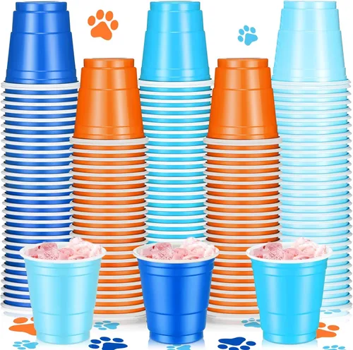 Miniatura 24 de Roshtia Paquete de 100 vasos de plástico de 2 onzas, mini vasos de chupito desechables de graduación de 2 onzas para fiesta de graduación, boda