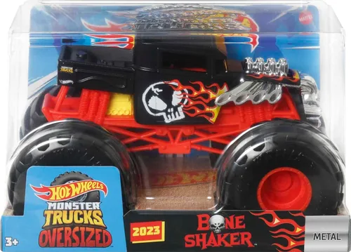 Miniatura 6 de Hot Wheels Camiones de Juguete Monstruo, Agitador de Huesos de Gran Tamaño de Metal a Escala 1:24, Vehículo de Juego para Niños y Coleccionistas
