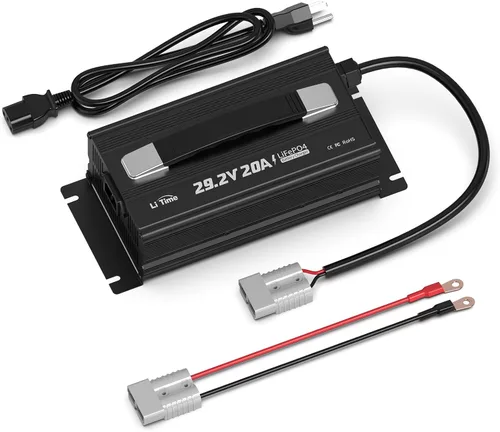 Miniatura 11 de LiTime 24V 20A LiFePO4 Battery Charger, IP67 Waterproof 24V Lithium Battery Charger with Battery Activation, Smart 3-Stage Charger for RV, Marine