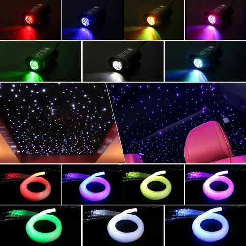 Miniatura 5 de AKEPO - Kit de luz musical RGBW de 6 W, parpadeante, controlada a través de aplicación, fibra óptica, para el hogar y el automóvil, 150