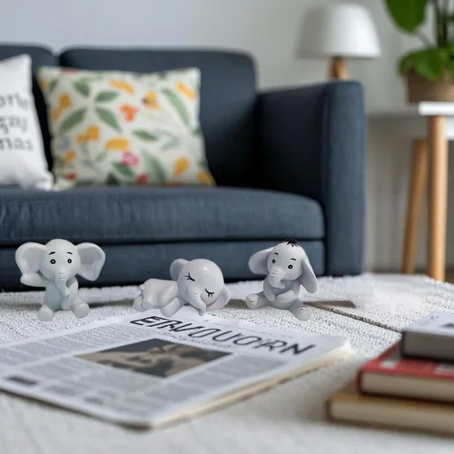 Miniatura 4 de Figuras miniatura de elefante, resina en miniatura, decoración de elefante, lindo adorno para tartas, figuras de animales pequeños, decoraciones