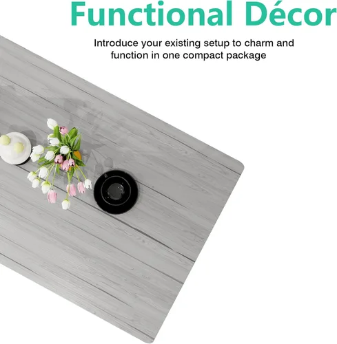 Miniatura 5 de Mesa de centro rectangular de granja para sala de estar, mesa de madera con marco de metal, diseño moderno de mediados de siglo, fácil montaje, mesa