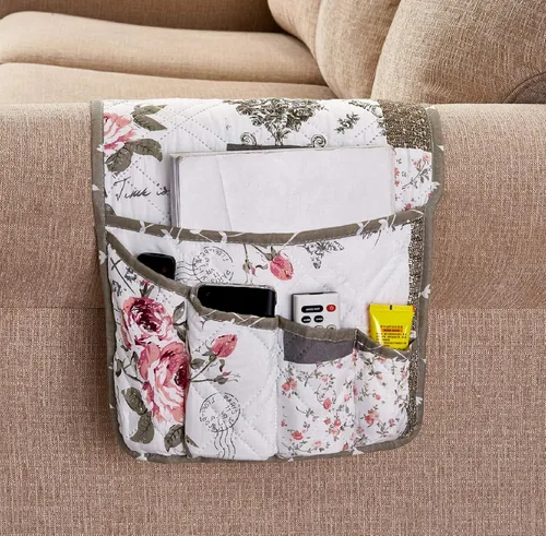 Miniatura 35 de Brilliant Sunshine - Organizador de apoyabrazos de sofá de terciopelo gris con 5 bolsillos, soporte antideslizante para sillón reclinable